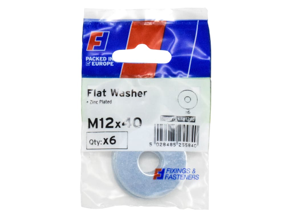 Flat Washers ZP M12 x 40mm ForgePack 6                                          