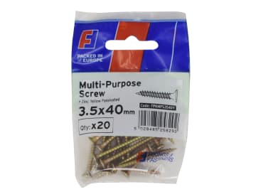 Multi-Purpose Pozi Screw CSK ST ZYP 3.5 x 40mm ForgePack 20                     
