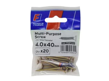Multi-Purpose Pozi Screw CSK ST ZYP 4.0 x 40mm ForgePack 20                     
