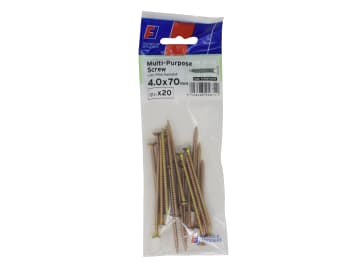 Multi-Purpose Pozi Screw CSK ST ZYP 4.0 x 70mm ForgePack 20                     