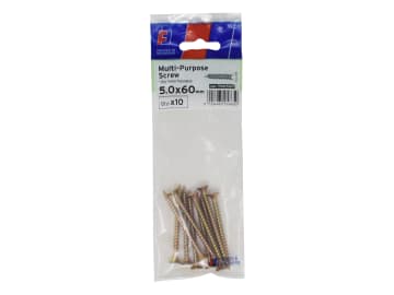 Multi-Purpose Pozi Screw CSK ST ZYP 5.0 x 60mm ForgePack 10                     