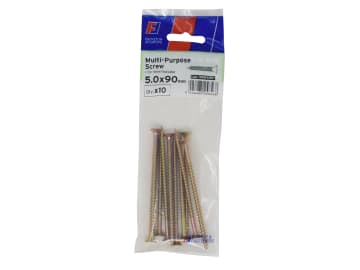 Multi-Purpose Pozi Screw CSK ST ZYP 5.0 x 90mm ForgePack 10                     