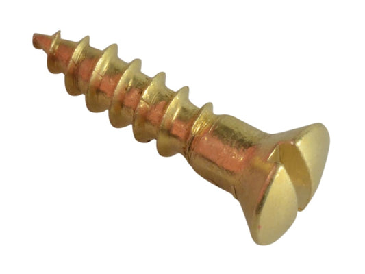 Wood Screw Slotted Raised Head Solid Brass 5/8in x 6 ForgePack 25               