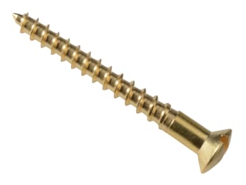 Wood Screw Slotted Raised Head ST Solid Brass 1.1/2 x 8in Forge Pack 10         