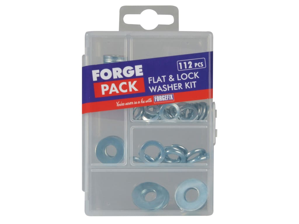 Flat & Lock Washer Kit, 112 Piece                                               