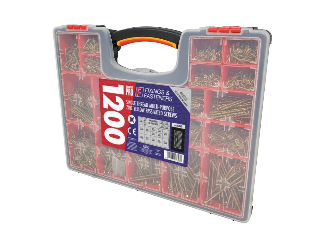 Organiser Pro Multi-Purpose Wood Screw Kit, 1200 Piece                          