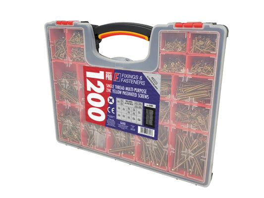 Organiser Pro Multi-Purpose Wood Screw Kit, 1200 Piece                          
