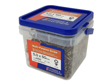 Multi-Purpose Pozi Compatible Screw CSK ST ZYP 5.0 x 50mm Tub 600               