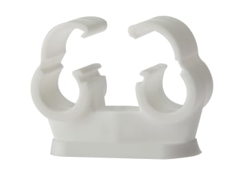 Pipe Clip Double Cliplock 15mm Box 50                                           
