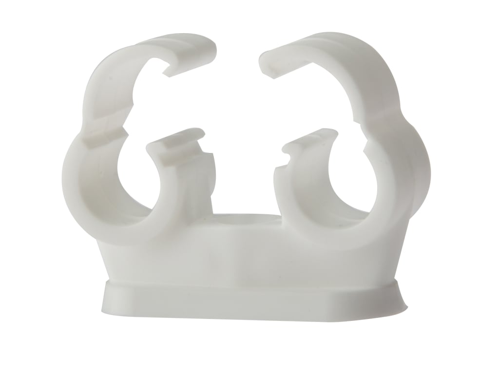 Pipe Clip Double Cliplock 15mm Box 50                                           