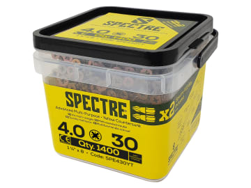 Spectre™ PZ Compatible Wood Screw CSK ZYP 4.0 x 30mm Tub 1400                   