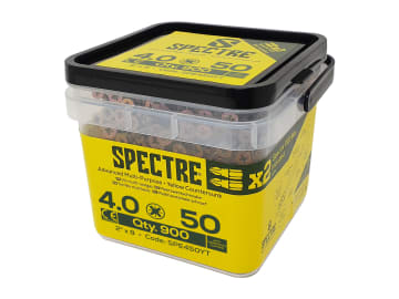 Spectre™ PZ Compatible Wood Screw CSK ZYP 4.0 x 50mm Tub 900                    