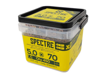 Spectre™ PZ Compatible Wood Screw CSK ZYP 5.0 x 70mm Tub 450                    