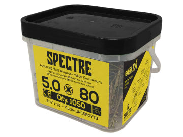 Spectre™ PZ Compatible Wood Screw CSK ZYP 5.0 x 80mm Mega Tub 1,050             