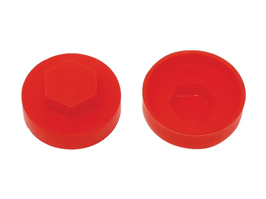 TechFast Cover Cap Poppy Red 16mm (Pack 100)                                    