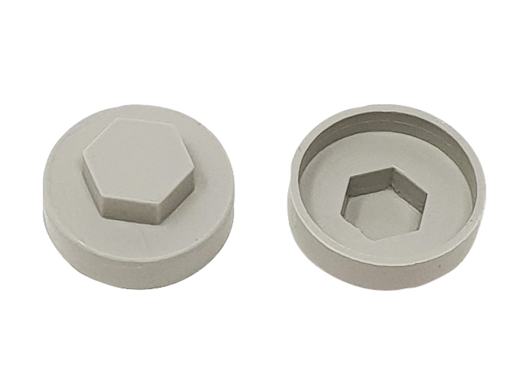 TechFast Cover Cap Goosewing Grey 19mm (Pack 100)                               