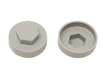 TechFast Cover Cap Goosewing Grey 19mm (Pack 100)                               
