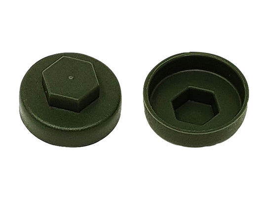TechFast Cover Cap Olive Green 19mm (Pack 100)                                  