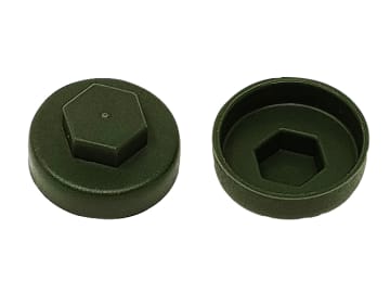TechFast Cover Cap Olive Green 19mm (Pack 100)                                  