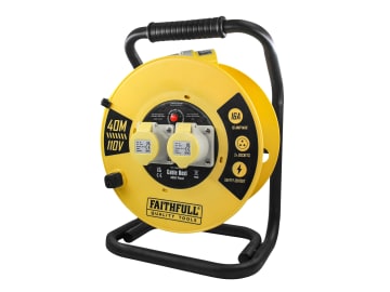 Open Cable Reel 110V 40m 16A 2 Socket (1.5mm Cable)                             