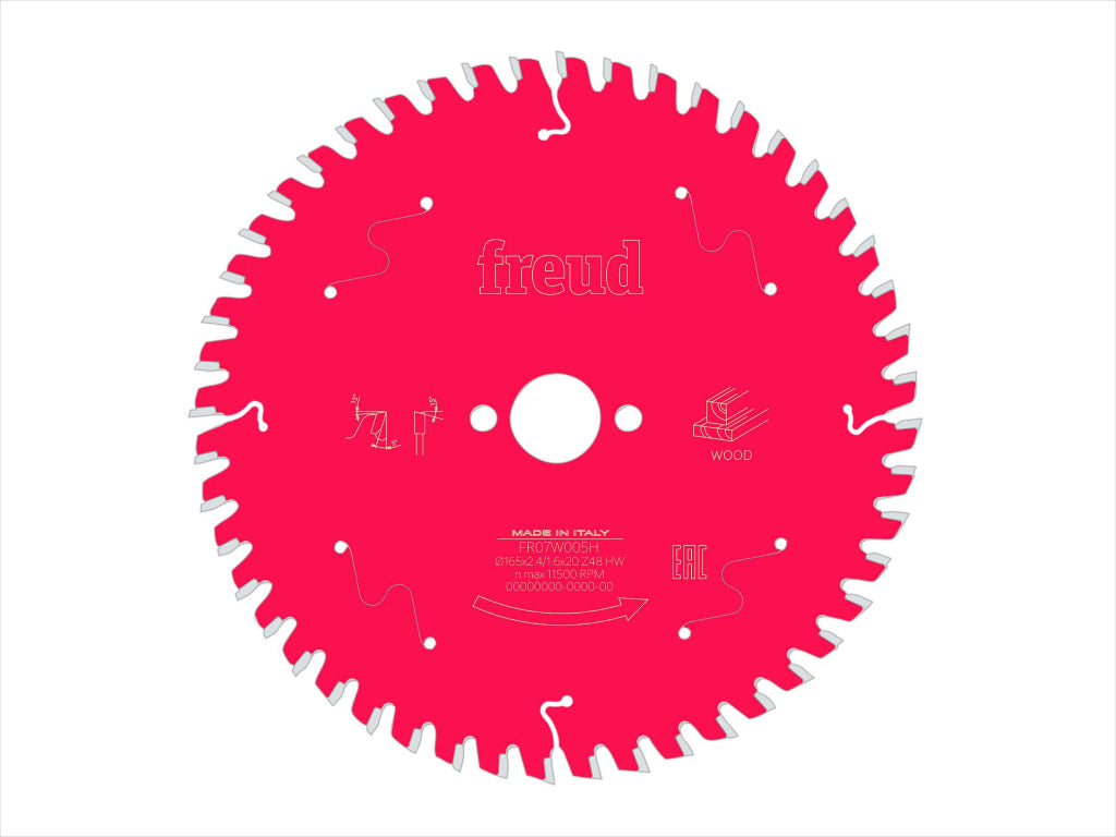 Wood Circular Saw Blade 165 x 20 x 2.4/1.6mm x 48T                              