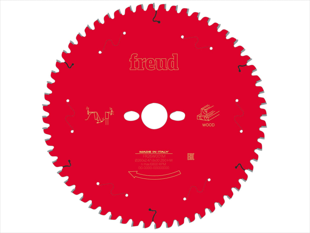 Wood Mitre Saw Blade 260 x 30 x 2.4/1.8mm x 60T                                 