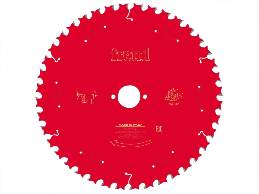 Wood Table Saw Blade 250 x 30 x 2.8/1.8mm x 40T                                 