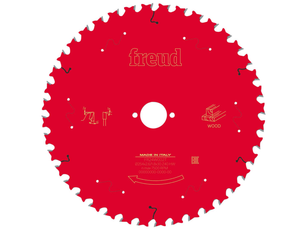 Wood Table Saw Blade 254 x 30 x 2.6/1.8mm x 40T                                 