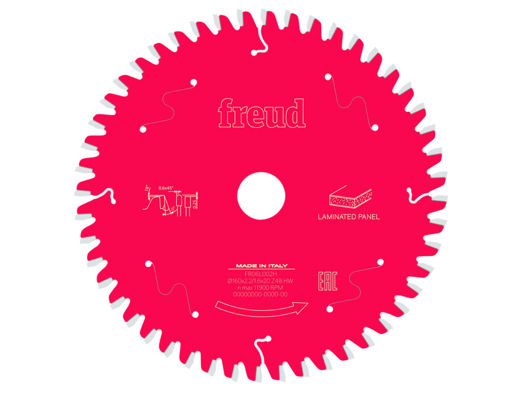 Laminated Panel Circular Saw Blade 160 x 20 x 2.2/1.6mm x 48T                   