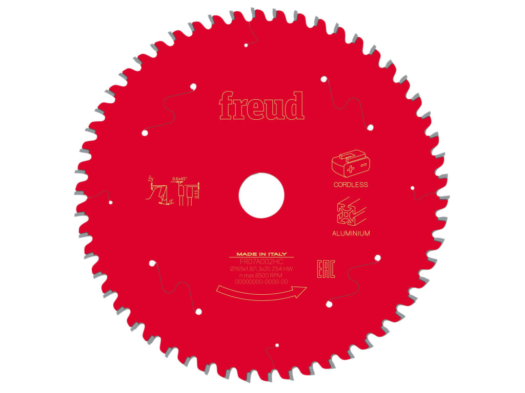 Metal Circular Saw Blade 165 x 20 x 1.8/1.3mm x 54T                             