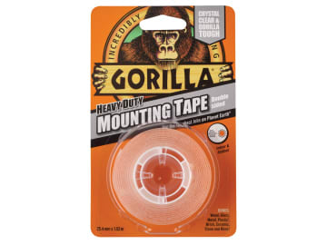 Gorilla Heavy-Duty Mounting Tape 25.4mm x 1.52m Crystal Clear                   