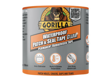 Gorilla® Waterproof Patch & Seal Tape 100mm x 2.4m Clear                        