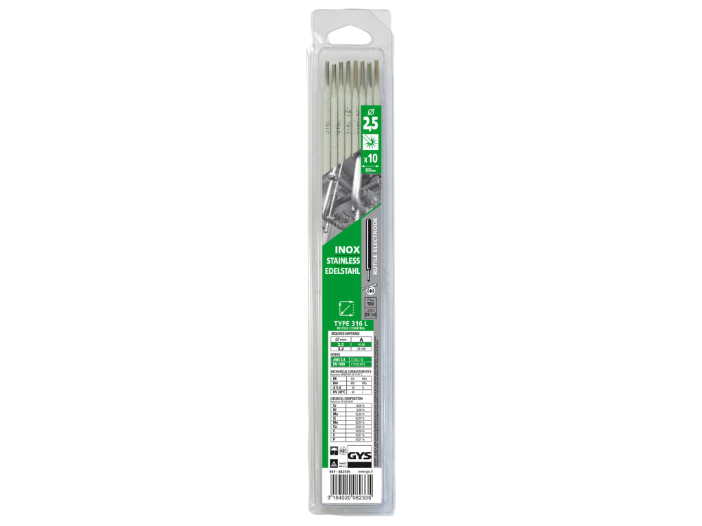 Stainless Steel Electrodes 316L 2.5mm (Pack 10)                                 