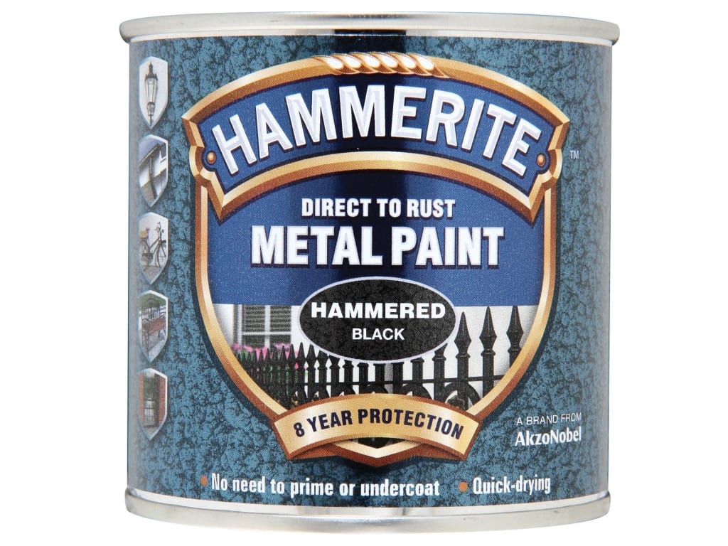 Direct to Rust Hammered Finish Metal Paint Black 250ml                          