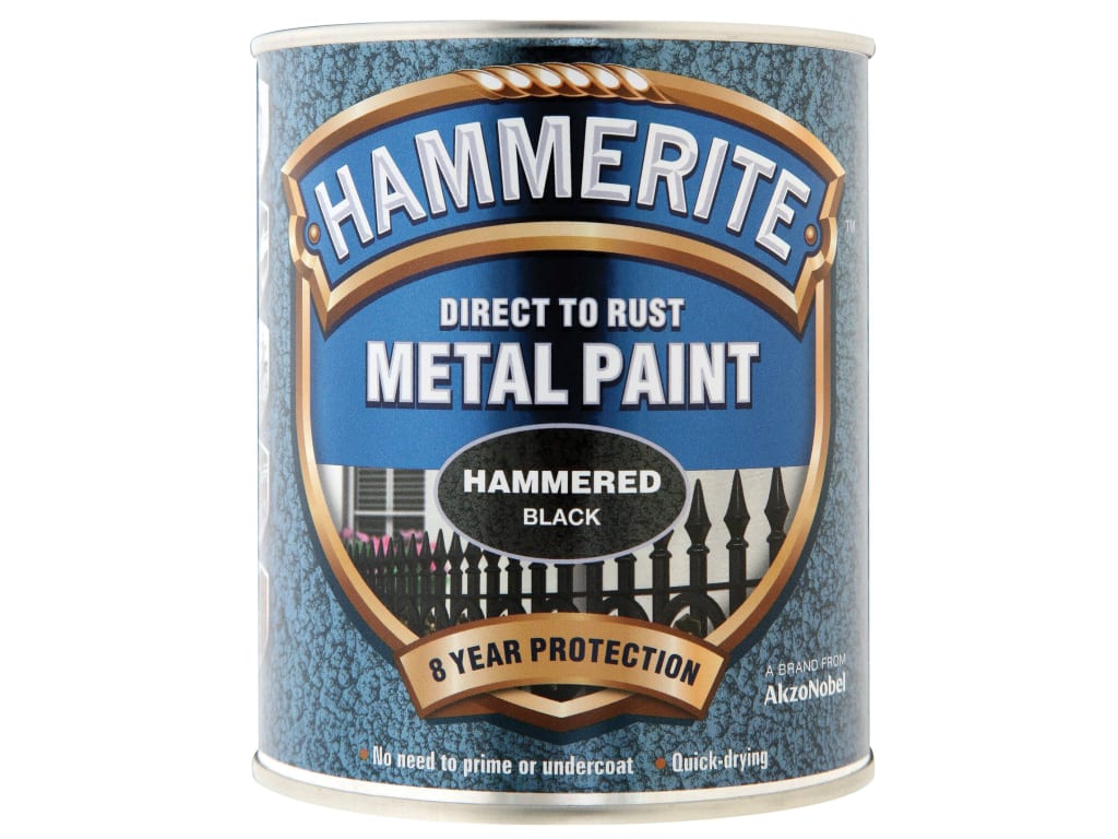 Direct to Rust Hammered Finish Metal Paint Black 750ml                          