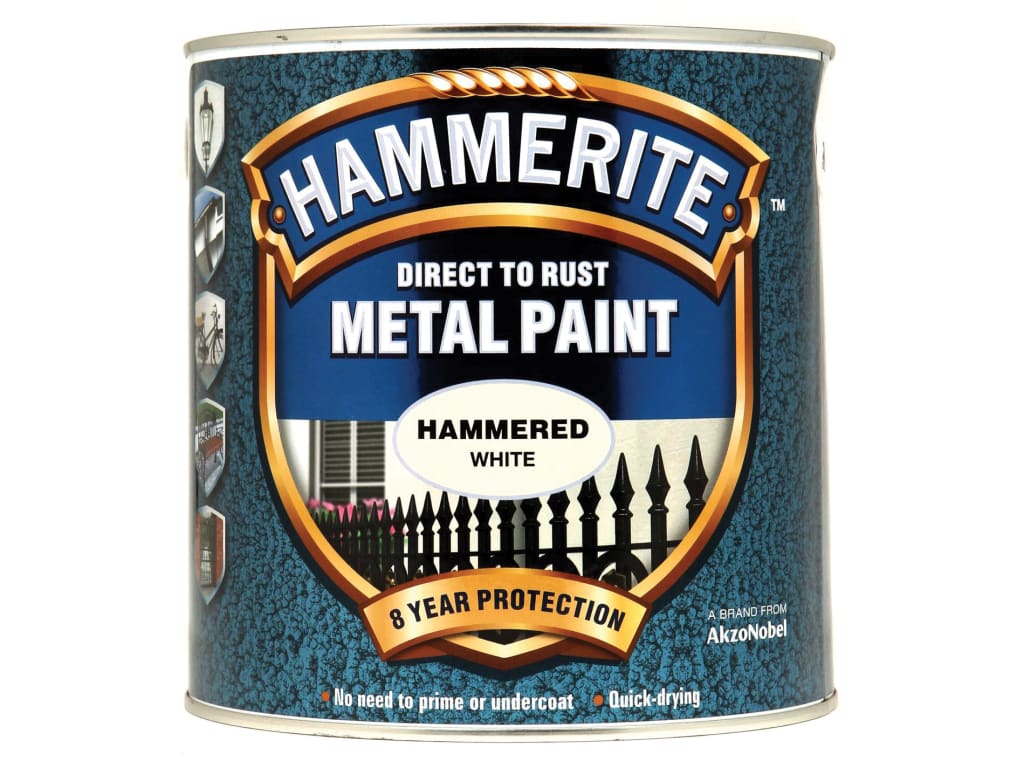 Direct to Rust Hammered Finish Metal Paint White 2.5 Litre                      