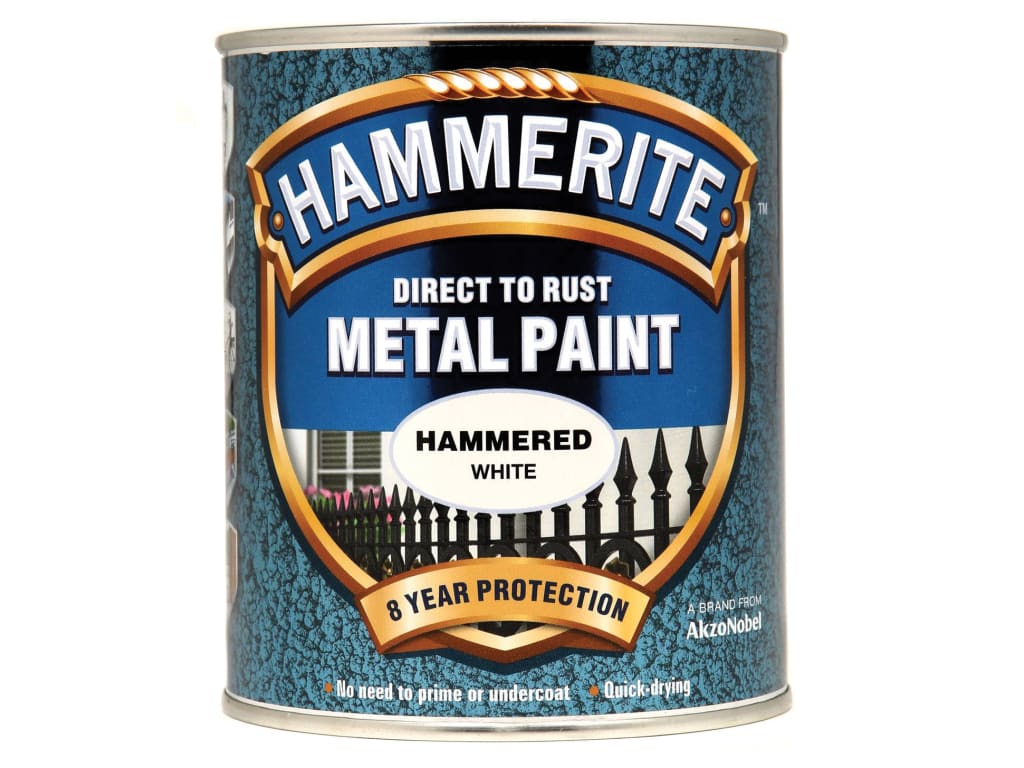 Direct to Rust Hammered Finish Metal Paint White 750ml                          