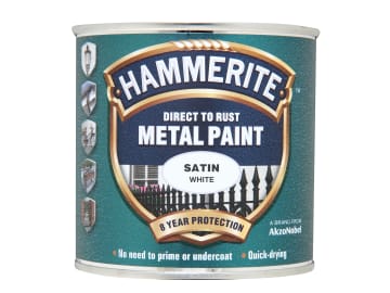 Direct to Rust Satin Finish Metal Paint White 250ml                             