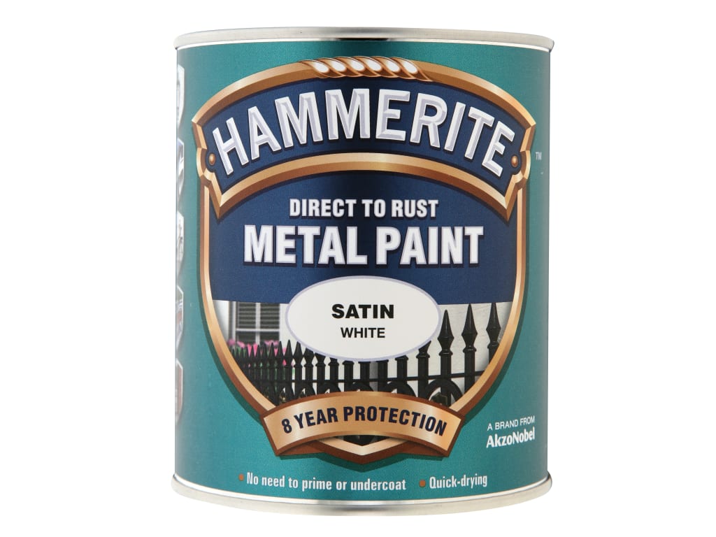 Direct to Rust Satin Finish Metal Paint White 750ml                             
