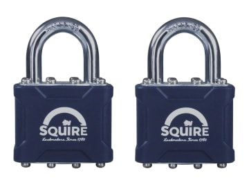 35T Stronglock Card (2) Padlocks 38mm Open Shackle Keyed                        
