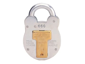 660 Old English Padlock with Steel Case 64mm                                    