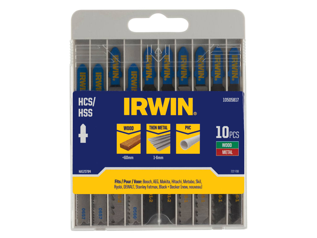HCS/HSS T-Shank Jigsaw Blade Set, 10 Piece                                      