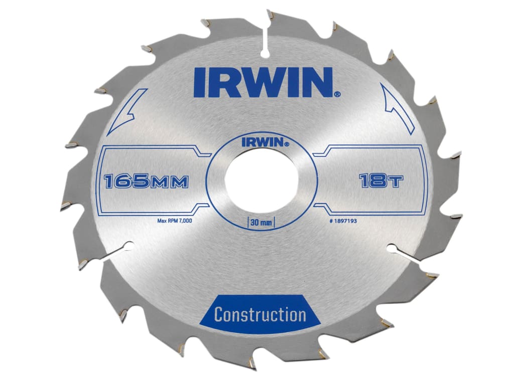 Construction Circular Saw Blade 165 x 30mm x 18T ATB                            
