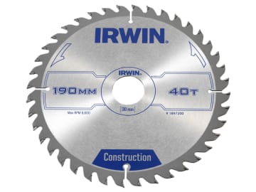 Construction Circular Saw Blade 190 x 30mm x 40T ATB                            