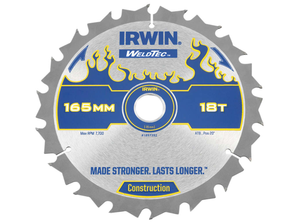 Weldtec Cordless Circular Saw Blades 165 x 20mm x 18T ATB                       
