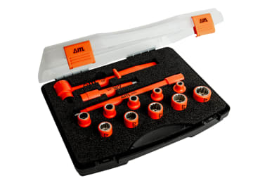 Insulated 1/2in Drive Socket Set, 13 Piece                                      