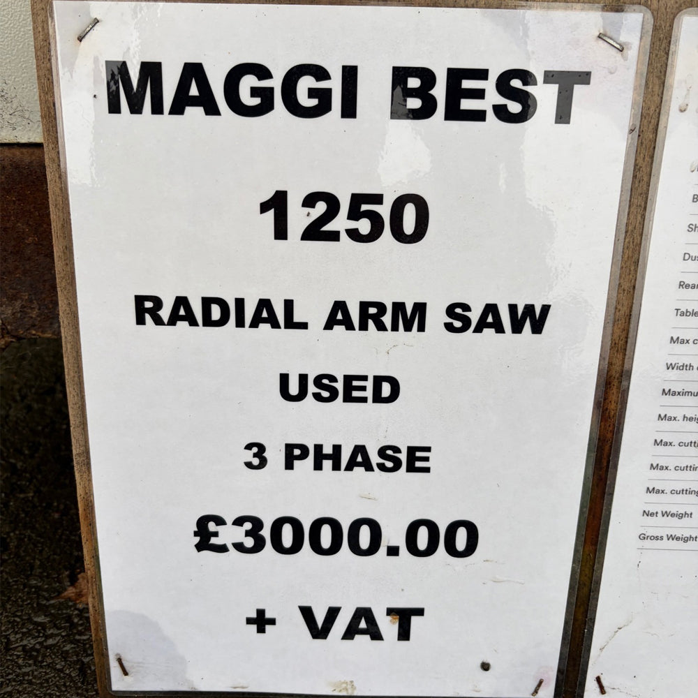 Maggi Best 1250 Radial Arm Saw - Used