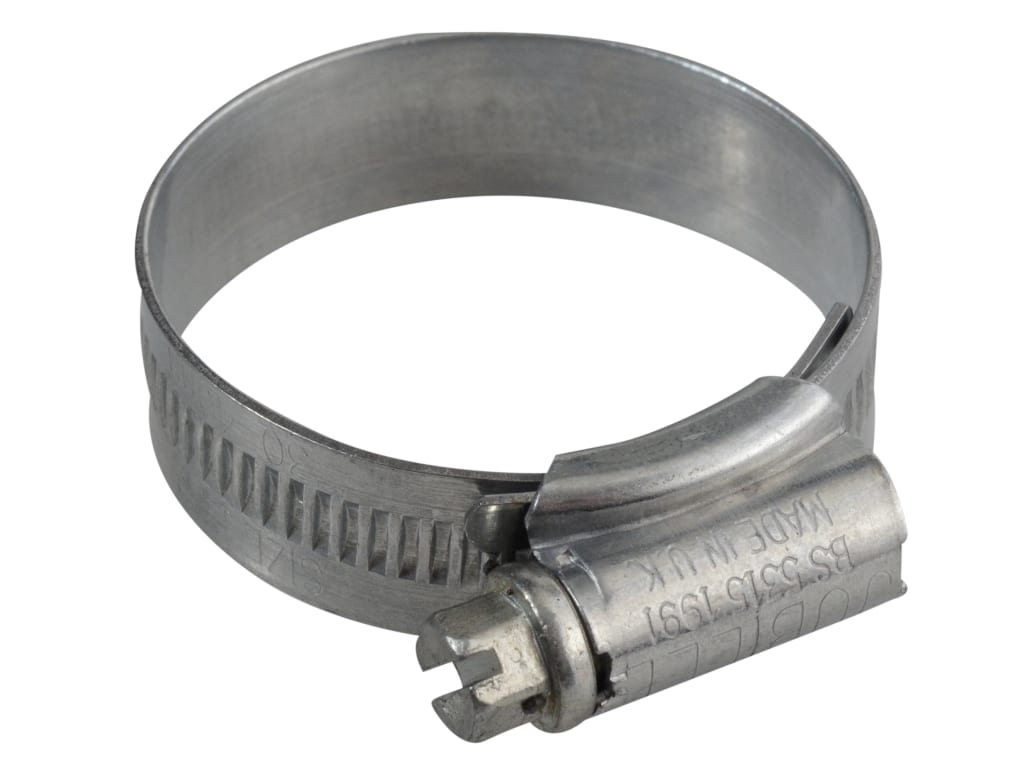 1X Zinc Protected Hose Clip 30 - 40mm (1.1/8 - 1.5/8in)                         