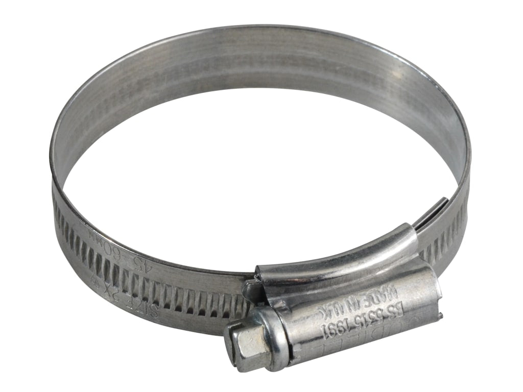 2X Zinc Protected Hose Clip 45 - 60mm (1.3/4 - 2.3/8in)                         