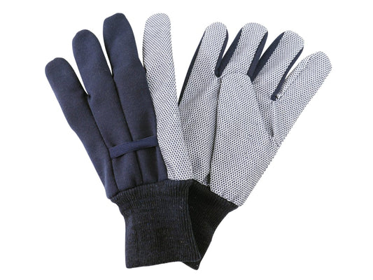 Navy Jersey Cotton Grip Gloves - Men's Large                                    